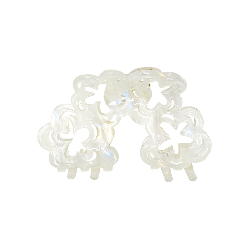 Hand-Drawn Floral Halo Cutout Hair Claw