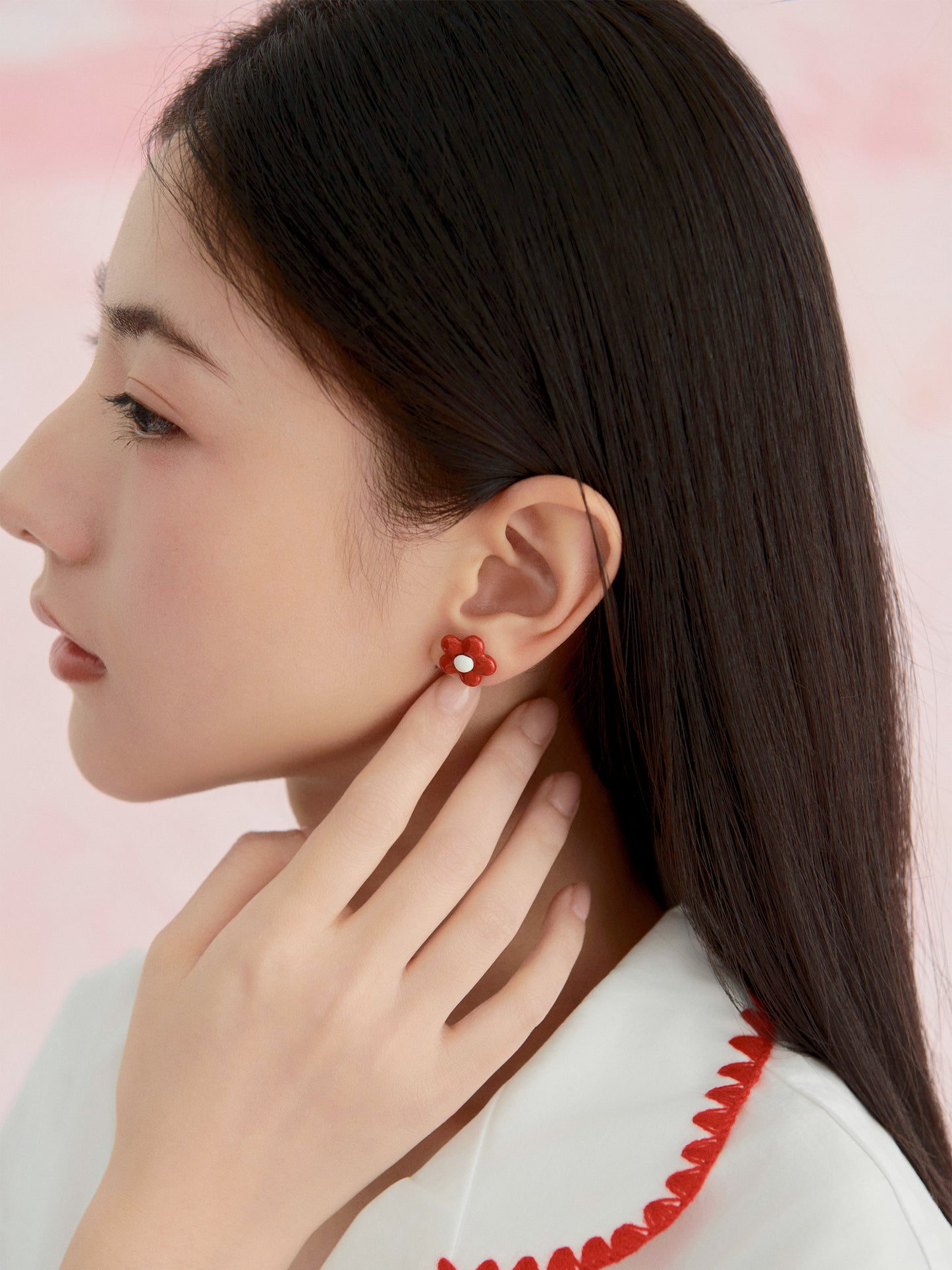 Likio x Xiaoxiao – Icing Blossom Enamel Studs