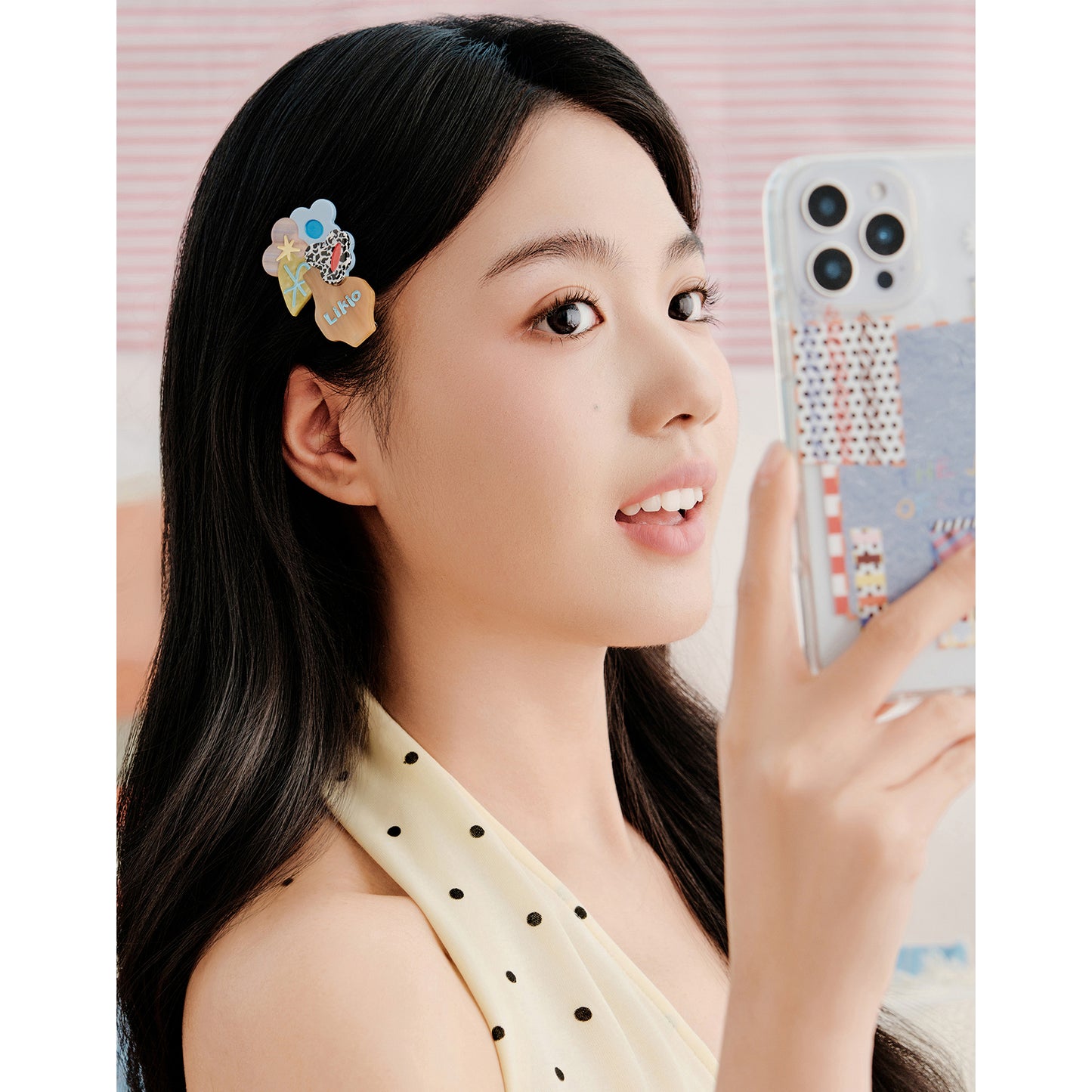 Likio × Sharkgirl Florist Collection - Polka Dot Vase Hair Clip