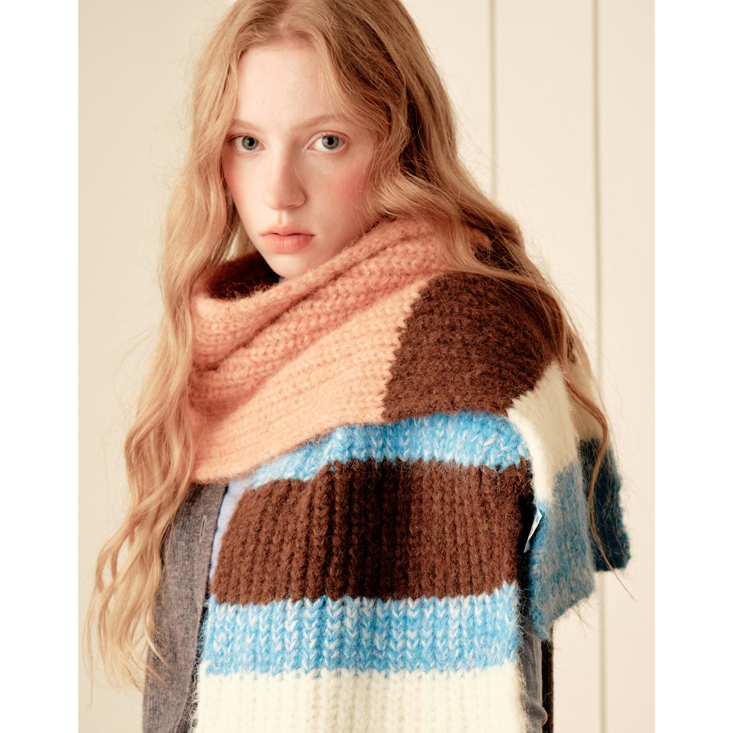 Doodle Rainbow Plush Wool Scarf