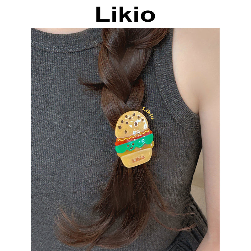 Smiley Burger Hair Claw & Clip
