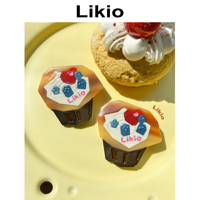 Blueberry Cream Muffin Hair Clip