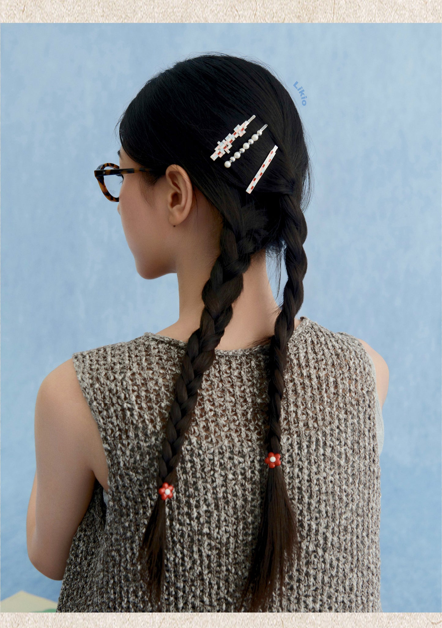 Likio x Xiaoxiao – Checkered Sugar Cube Enamel Hair Clip