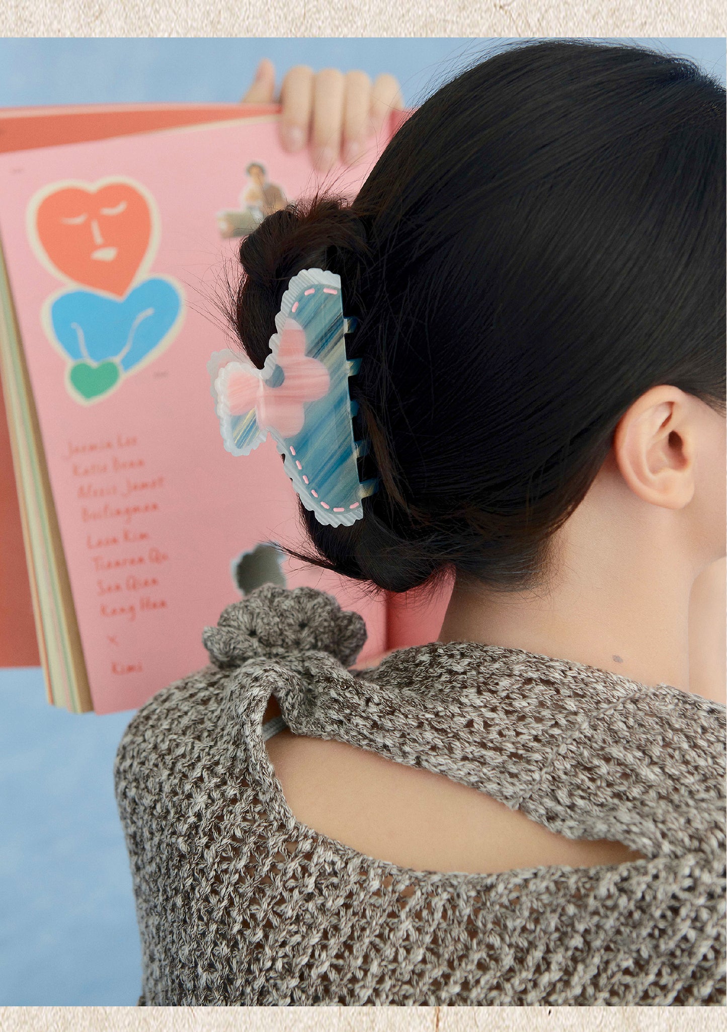 Likio x Xiaoxiao – Lace Edge Colorblock Hair Claw