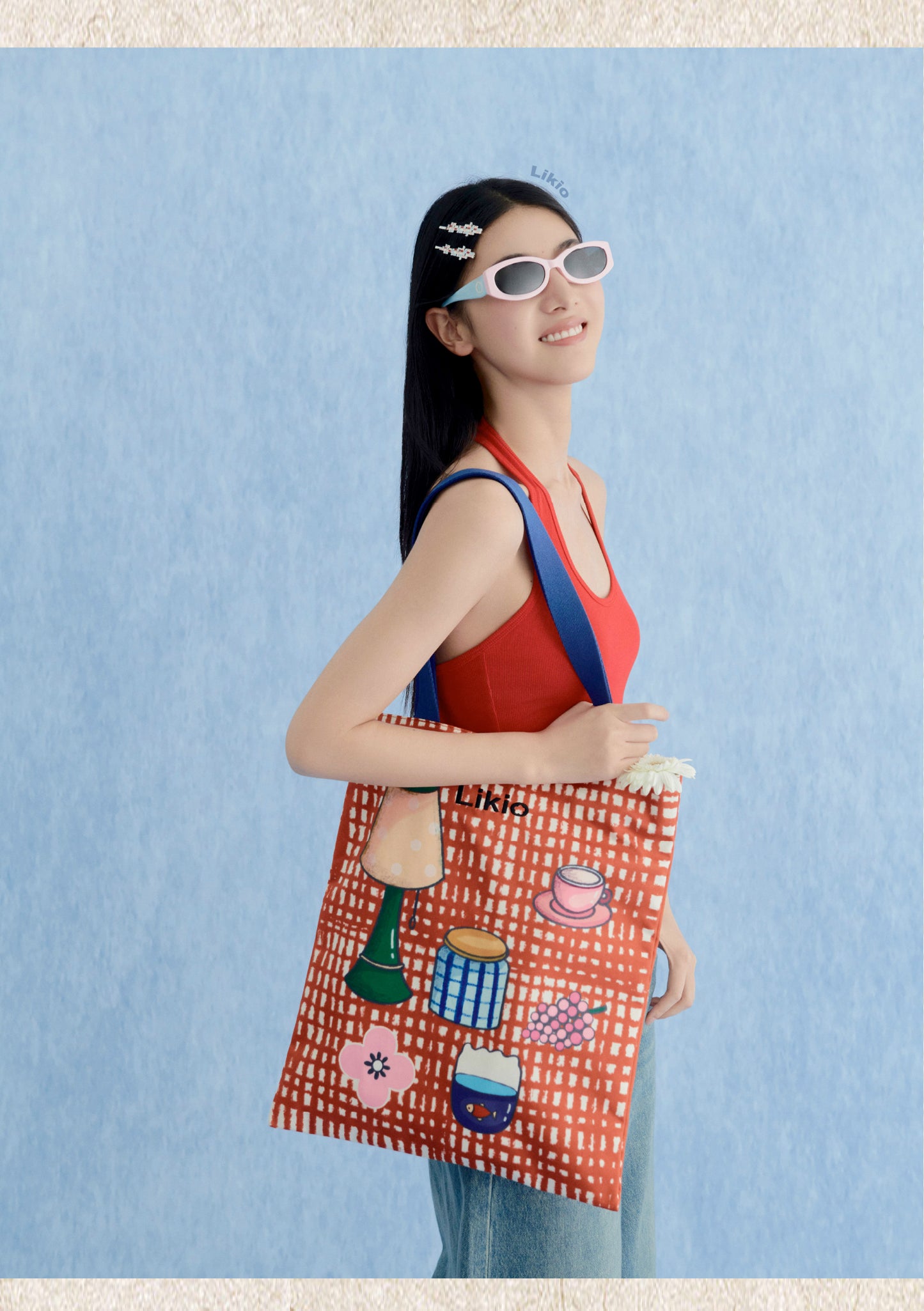 Likio x Xiaoxiao – Doodle Colorblock Tote