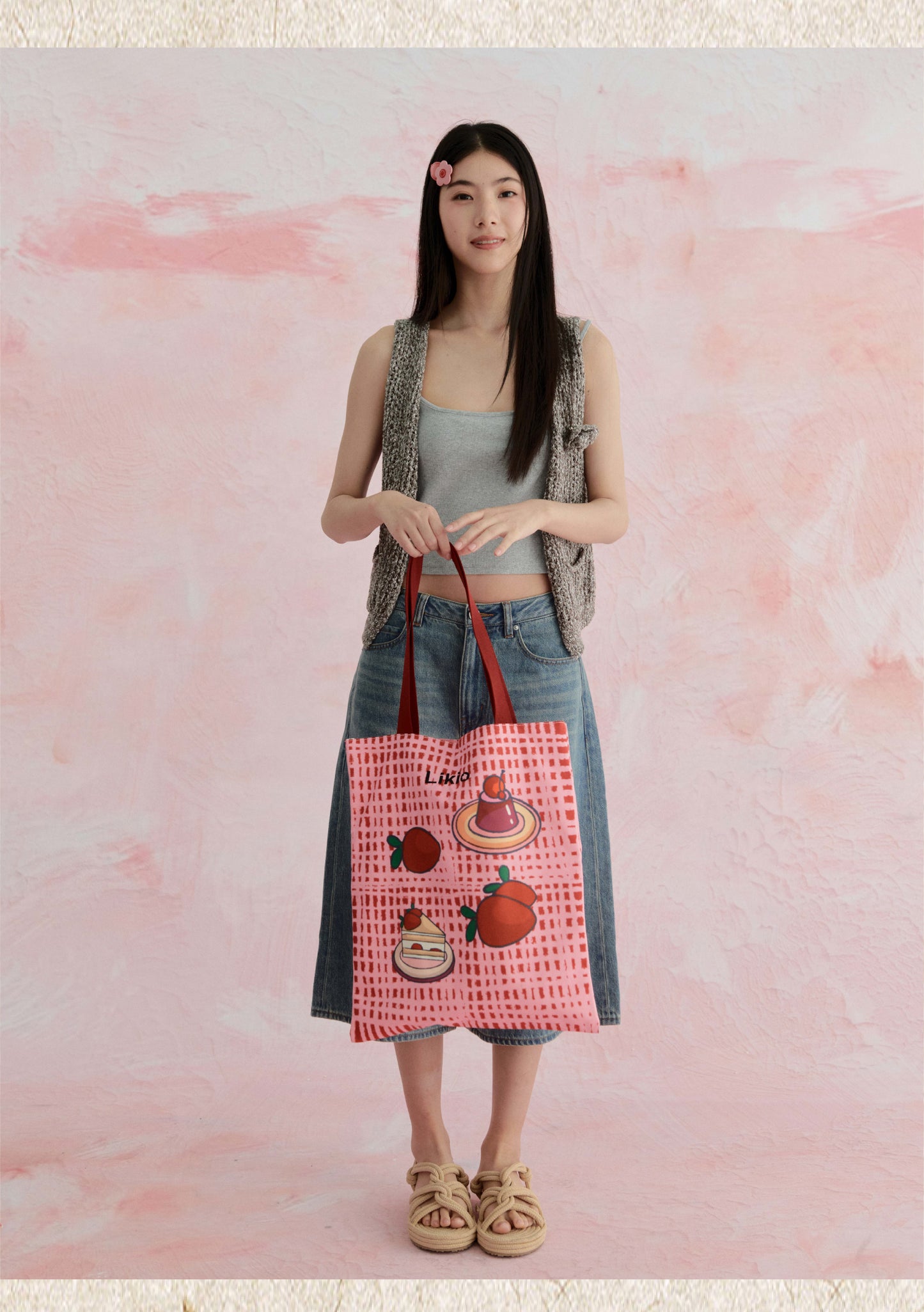 Likio x Xiaoxiao – Doodle Colorblock Tote
