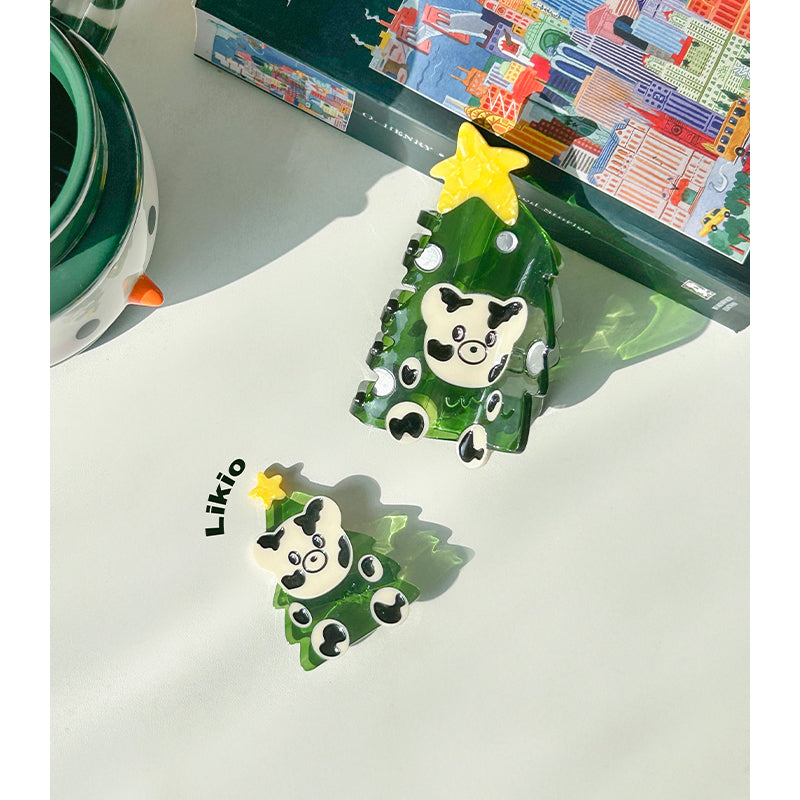 Christmas Tree Bear Starlight Hair Claw