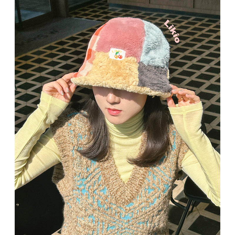 Patchwork Fluffy hat
