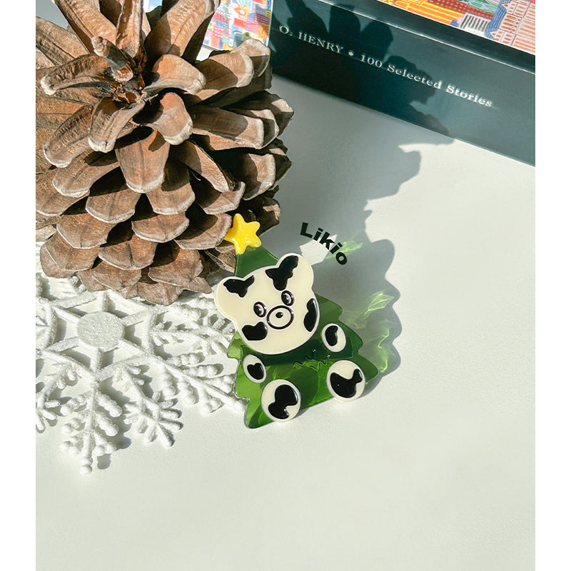 Christmas Tree Bear Starlight Hair Claw