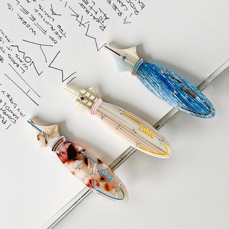 Smart Fountain Pen Colorblock Hair Clip