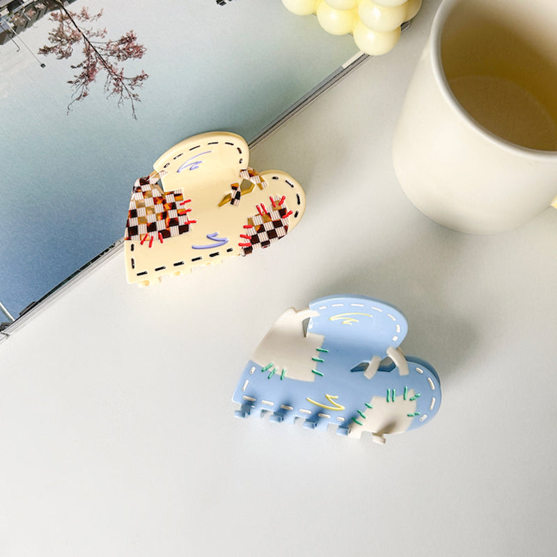 Mended Heart Patchwork Hair Claw