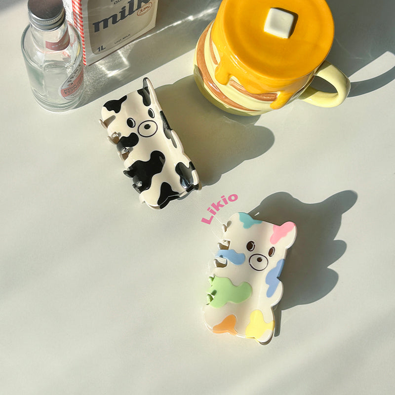 Rainbow Teddy Hair Claw