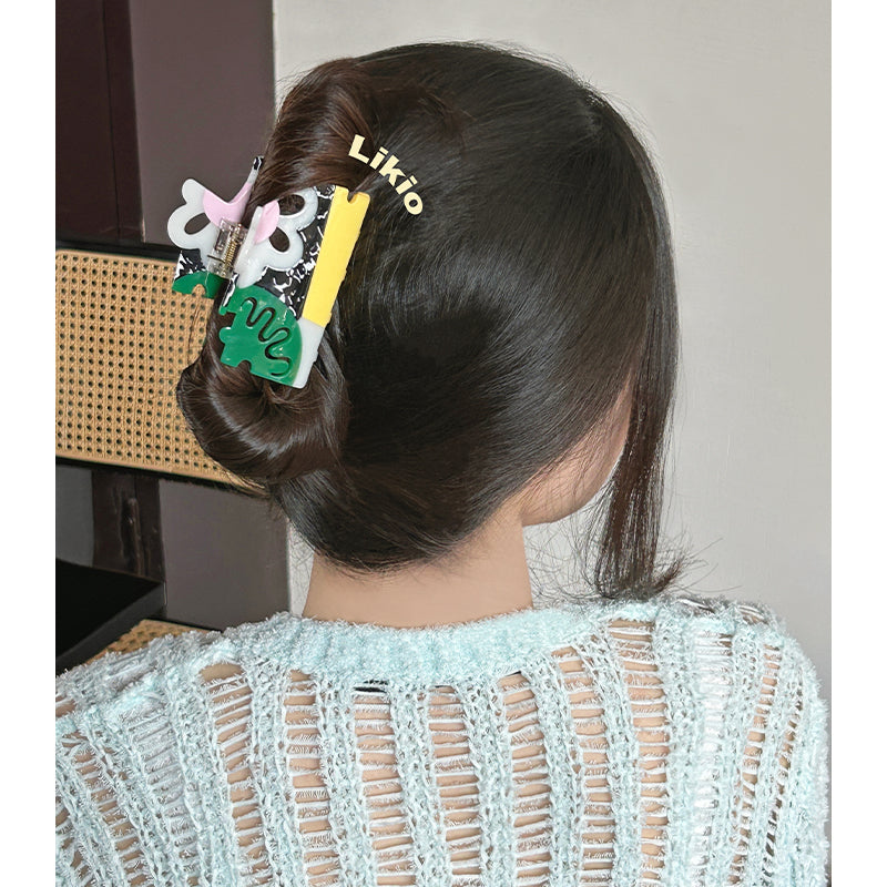 Paul’s Floral Puzzle Colorblock Hair Claw