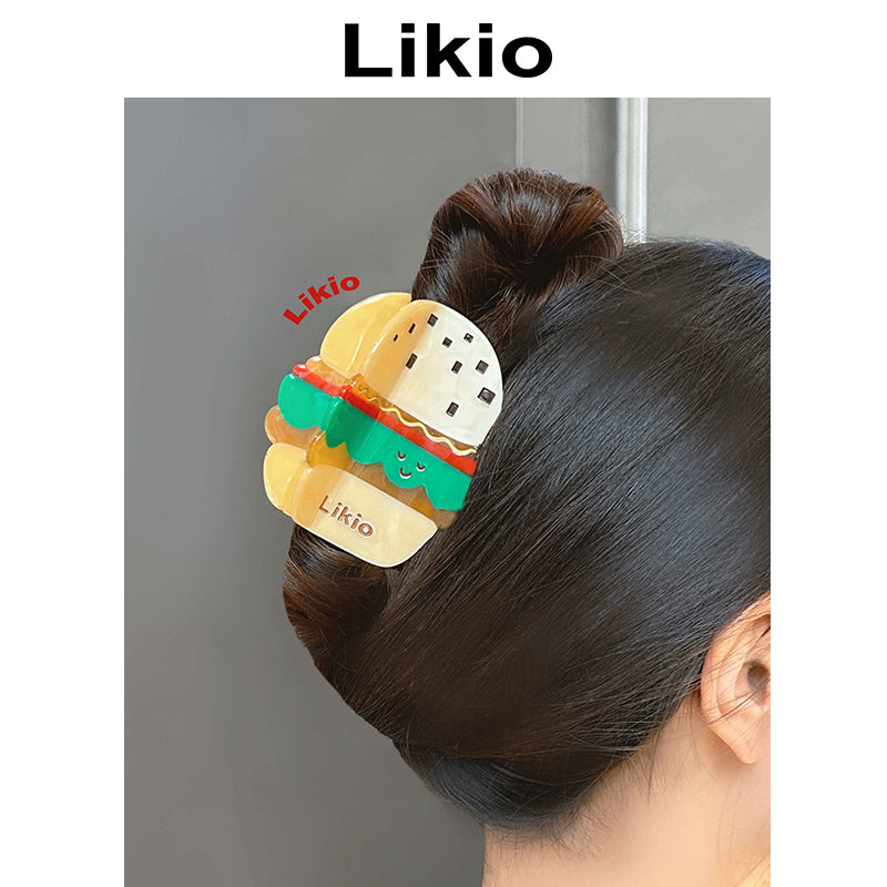 Smiley Burger Hair Claw & Clip