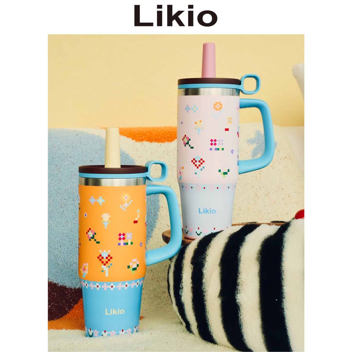 Likio Floral Mosaic Tumbler