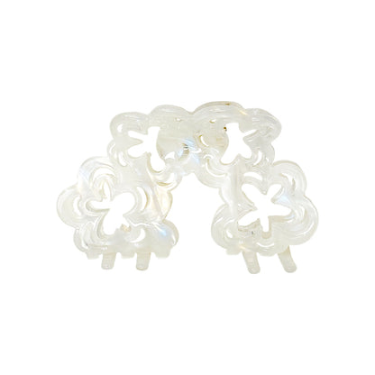Hand-Drawn Floral Halo Cutout Hair Claw