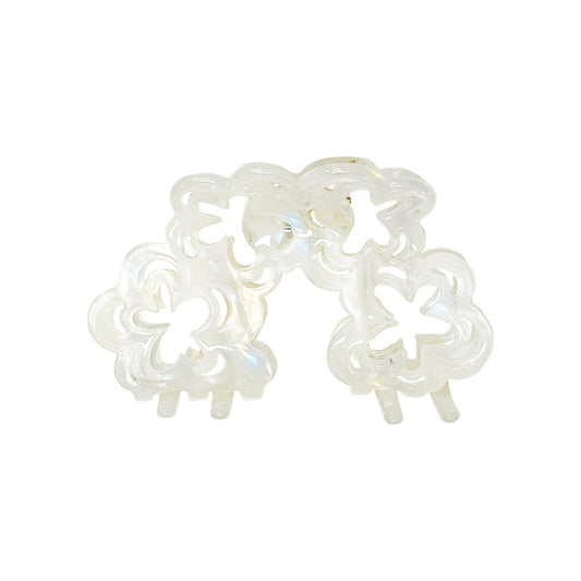Hand-Drawn Floral Halo Cutout Hair Claw