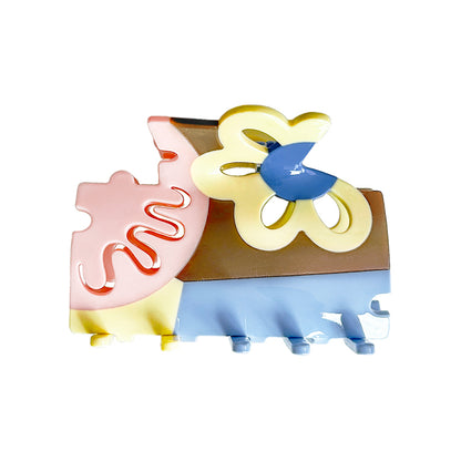 Paul’s Floral Puzzle Colorblock Hair Claw