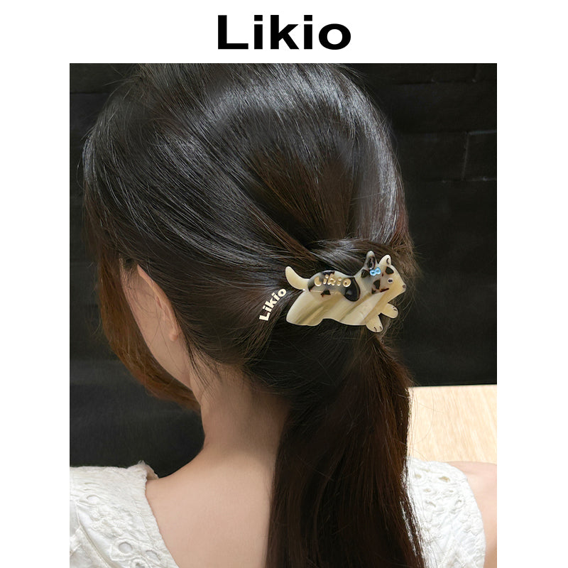 Cookie Pup Hand-Drawn Pattern Hair Clip