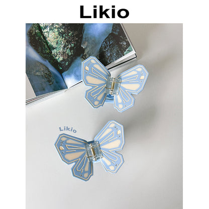 Geometric Patchwork Butterfly Hair Claw