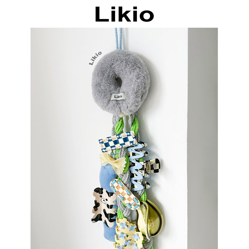 Creamy Donut Braid Hair Claw Storage