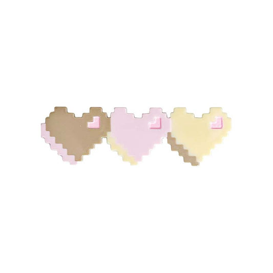 Mosaic Biscuit Bubble Heart Colorblock Hair Clip