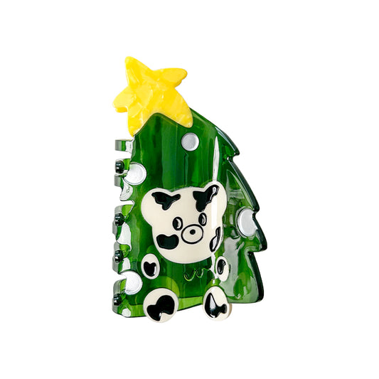 Christmas Tree Bear Starlight Hair Claw