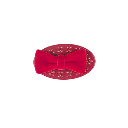 velvet Bow badge Side Hair Clip