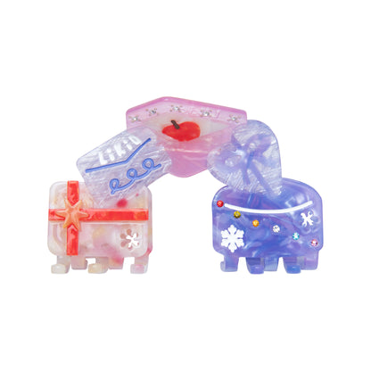 Whimsical Holiday Colorful Gift-Box Fun Hair Claw