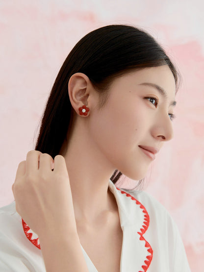 Likio x Xiaoxiao – Icing Blossom Enamel Studs