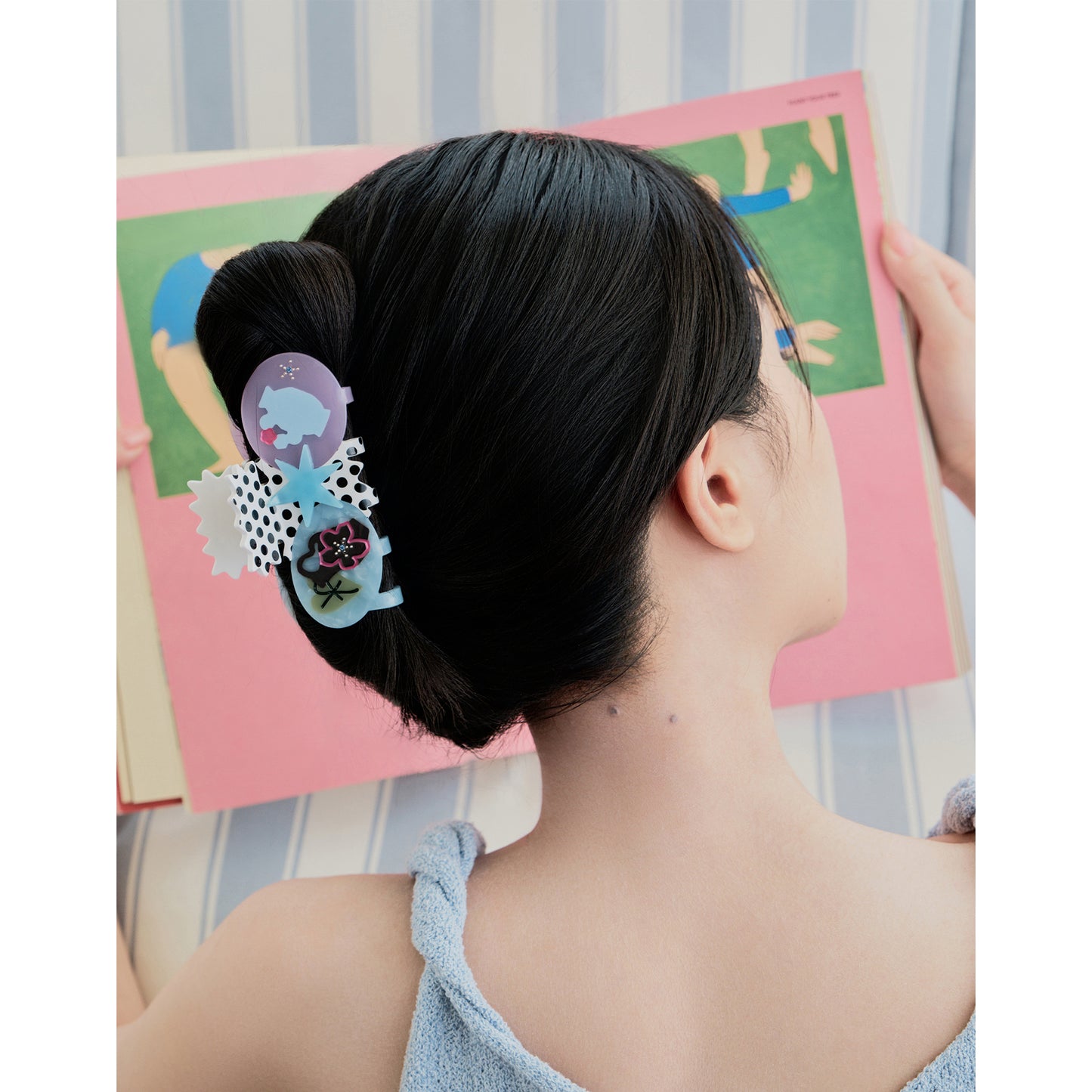 Likio × Sharkgirl Florist Collection - Color Pebble Polka Dot Vase Hair Claw