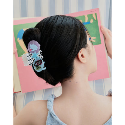 Likio × Sharkgirl Florist Collection - Color Pebble Polka Dot Vase Hair Claw