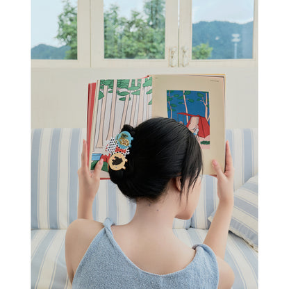 Likio × Sharkgirl Florist Collection - Color Pebble Polka Dot Vase Hair Claw