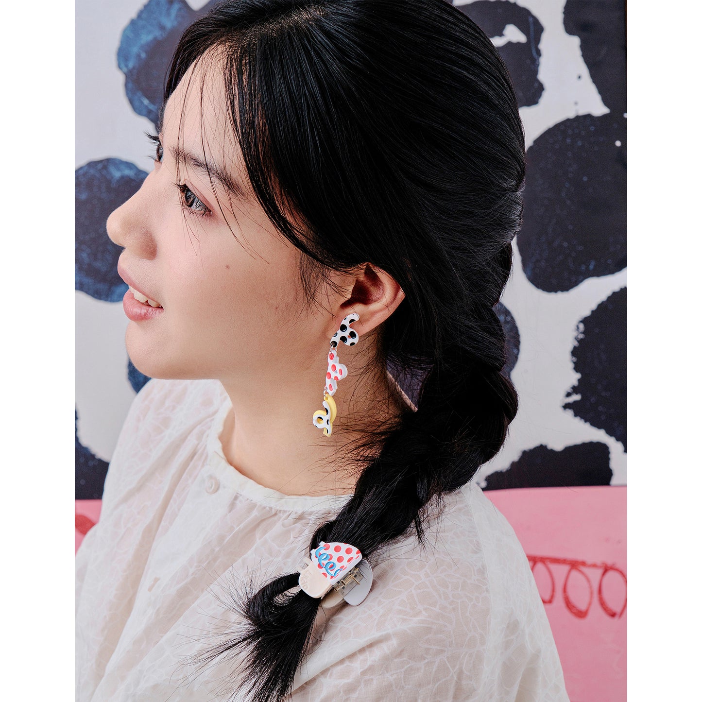 Likio × Sharkgirl Florist Collection - Doodle Series Fountain Garden Color Ear Studs