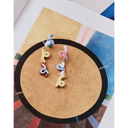 Likio × Sharkgirl Florist Collection - Doodle Series Fountain Garden Color Ear Studs