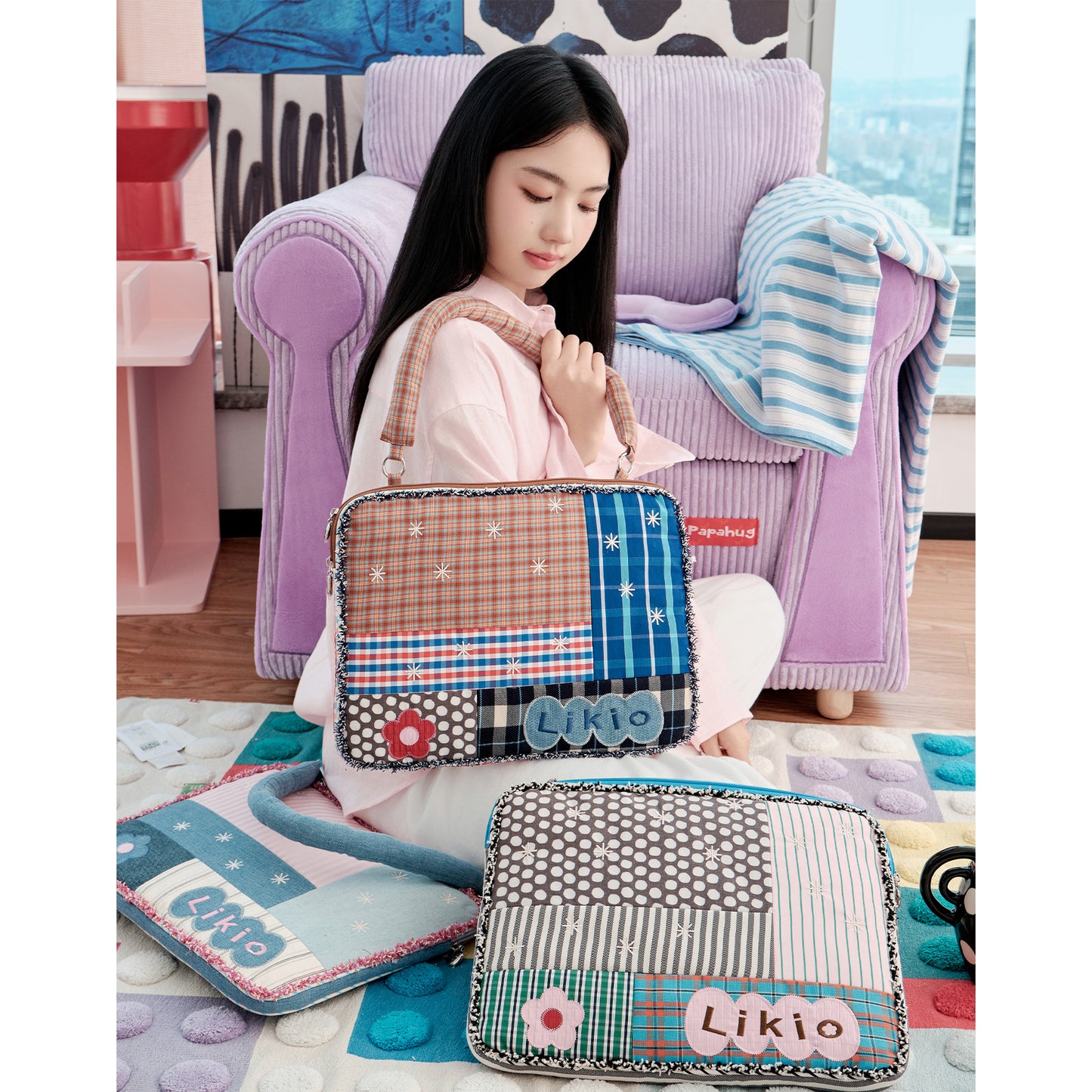 Colorful Graffiti Patchwork Laptop Bag