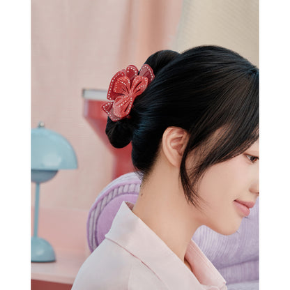 Likio Floral-Shadow Layered Diamond Hair Claw