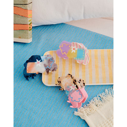 Likio × Sharkgirl Florist Collection - Floral Outline Collage Doodle Hair Claw