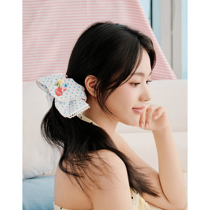 Likio × Sharkgirl Florist Collection - Embroidered Vase Offset Handkerchief Scrunchie