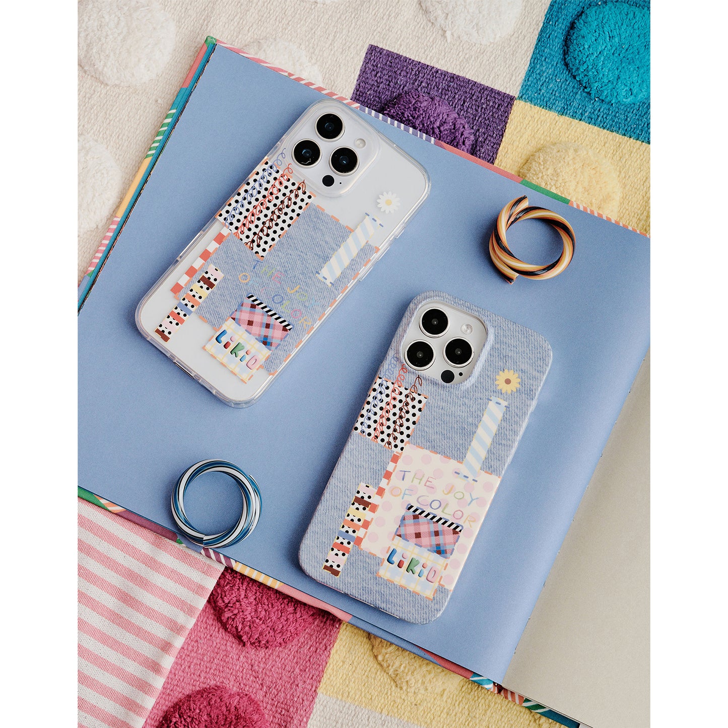 Likio × Sharkgirl Florist Collection - Inspiration Patchwork Denim MagSafe Phone case