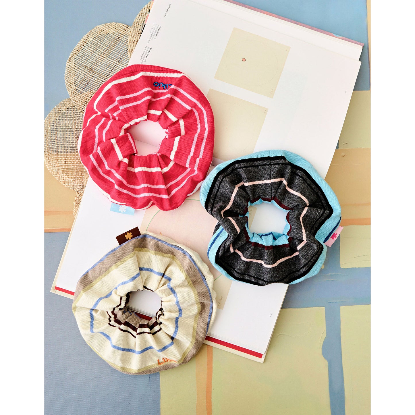 Colorful Stripe Retro Scrunchie