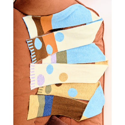 Doodle Buttons Color Block Scarf