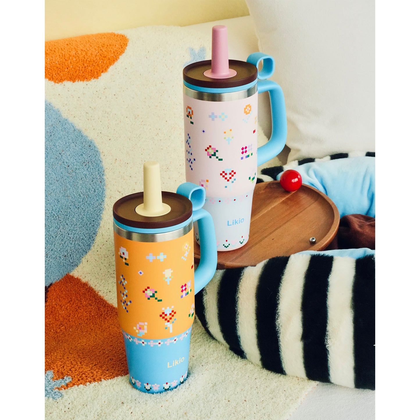 Likio Floral Mosaic Tumbler