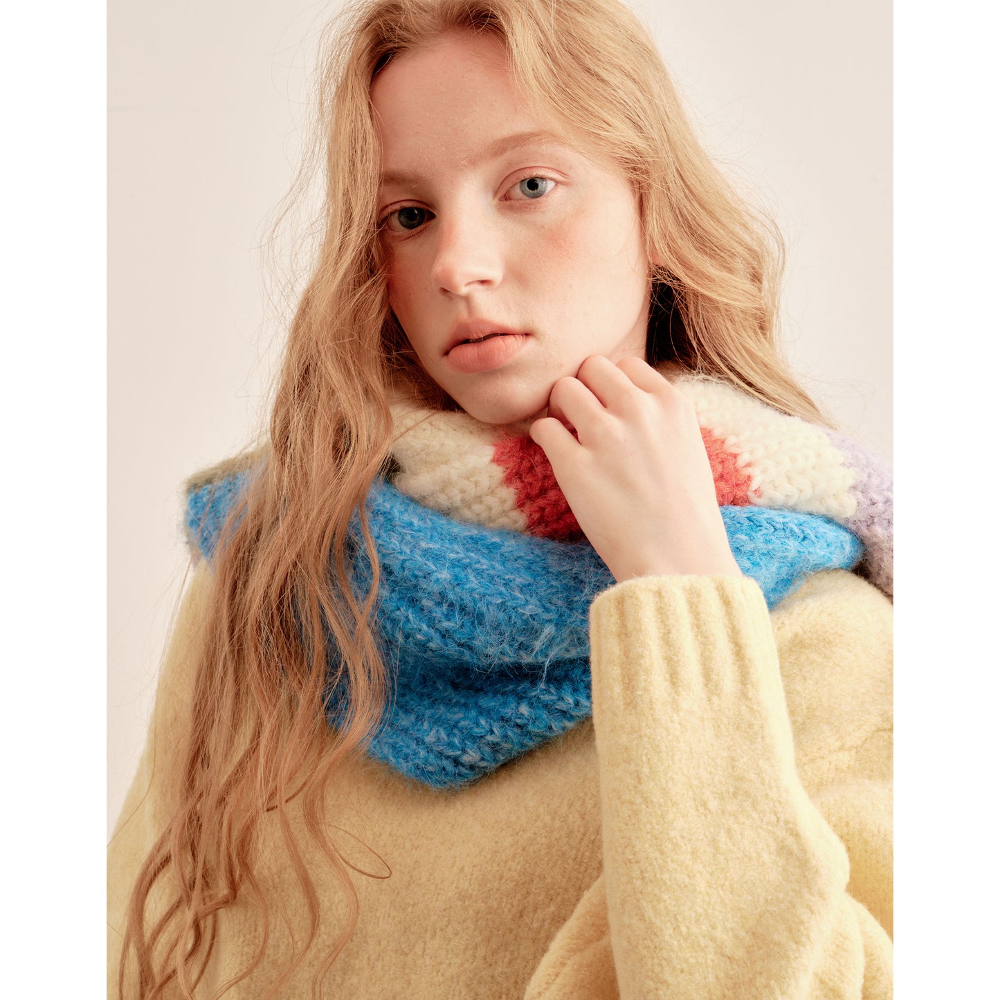 Doodle Rainbow Plush Wool Scarf