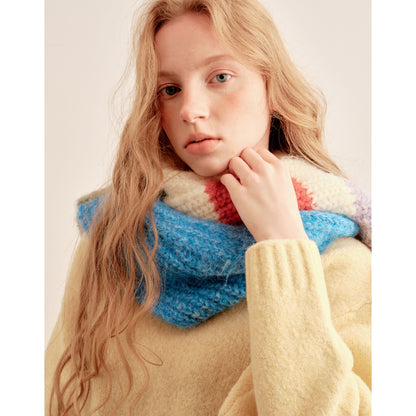 Doodle Rainbow Plush Wool Scarf