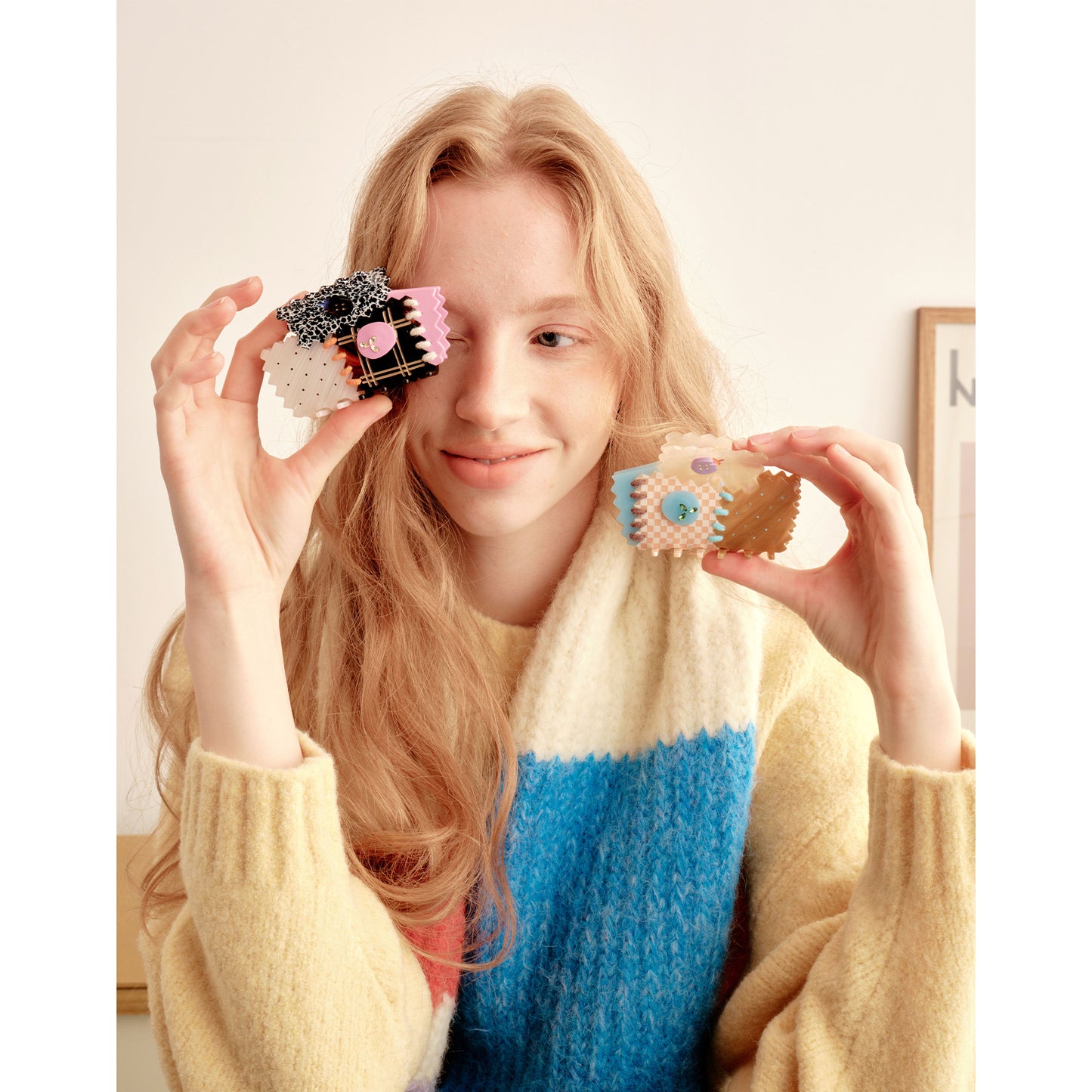 DIY Party Patchwork Yarn Hair Claw