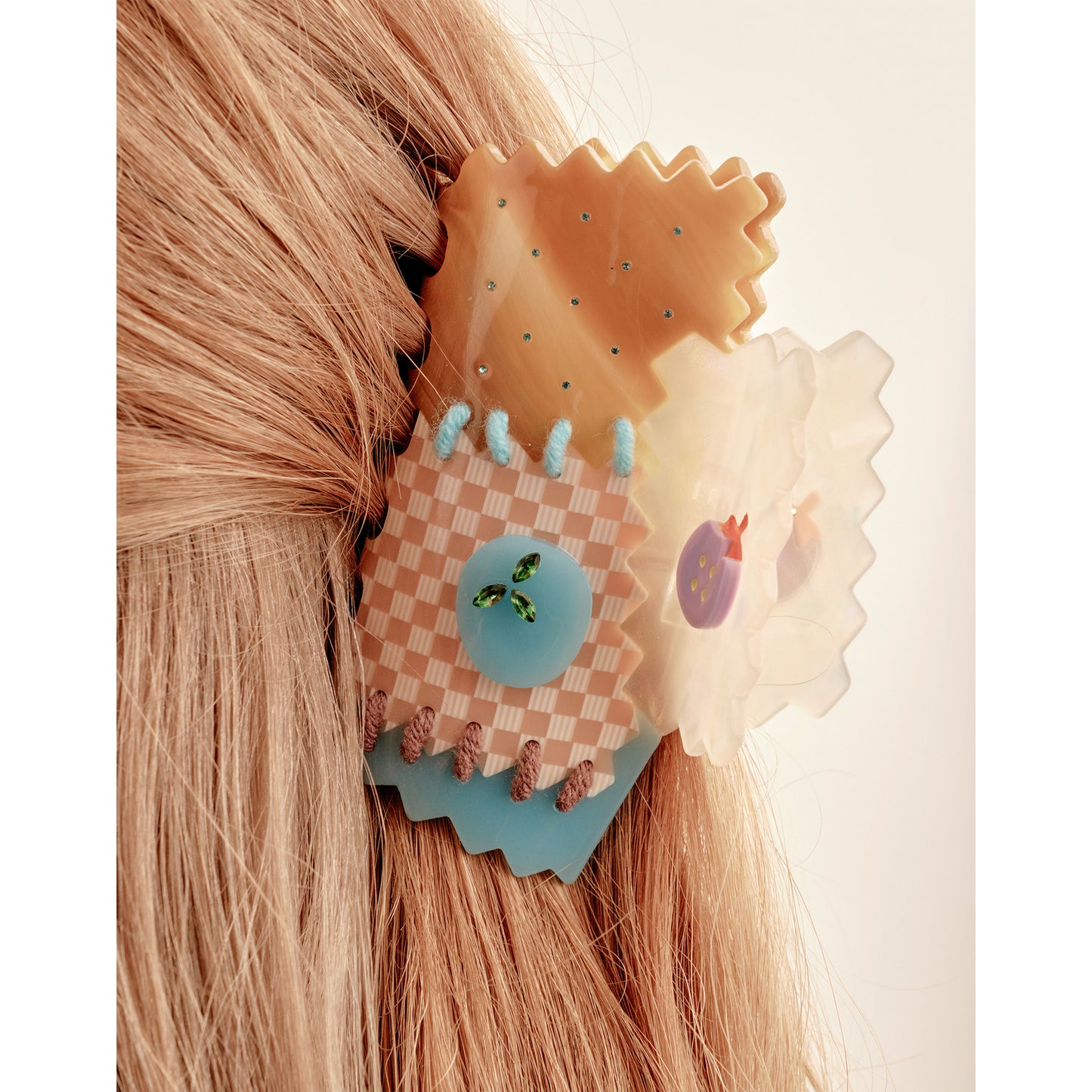DIY Party Patchwork Yarn Hair Claw