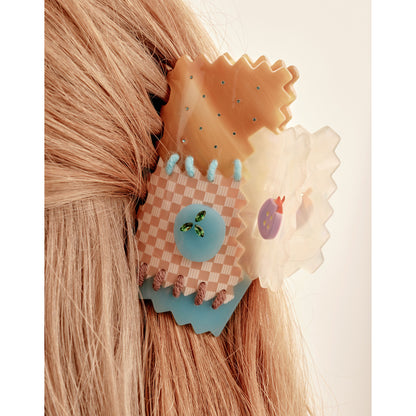 DIY Party Patchwork Yarn Hair Claw