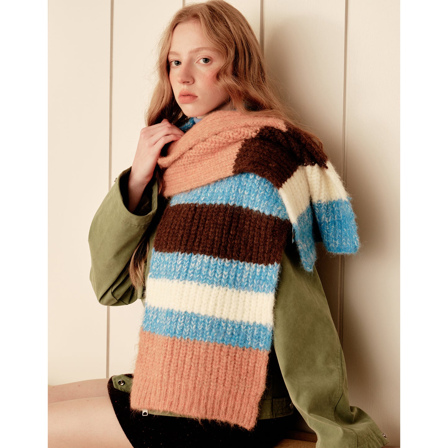 Doodle Rainbow Plush Wool Scarf