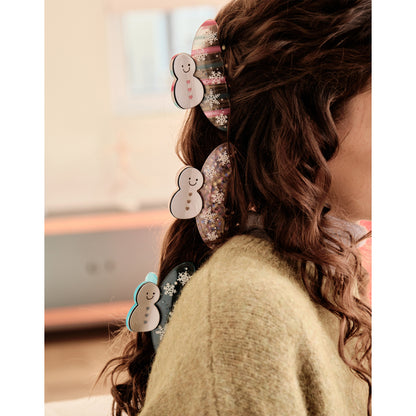 Whimsical Holiday Snowman Hair Claw